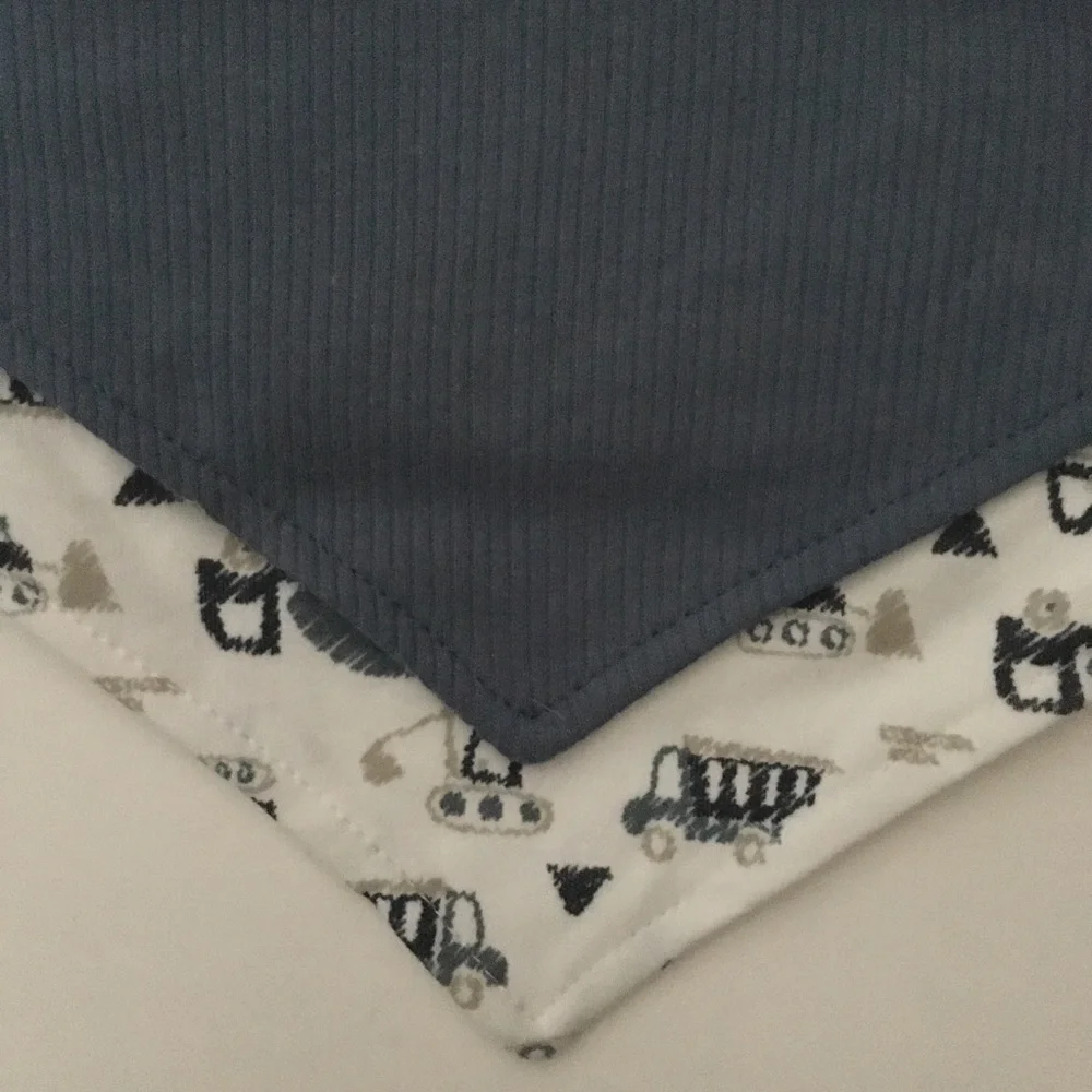 NEW 3 Bandana Bib Set Blue “Little Trucker” | Modern Baby